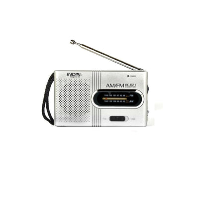 INDIN BC-R21 AM/FM Pocket Radio – Battery Operated Portable Radio with Built-in Loud Speaker