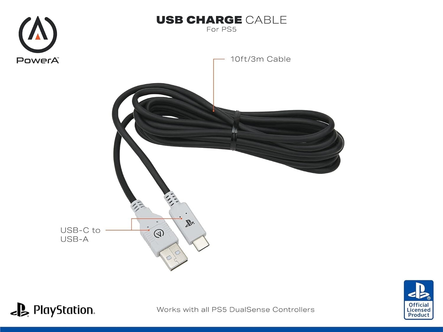 PowerA - Cable for PlayStation 5 - Black 1516957-02