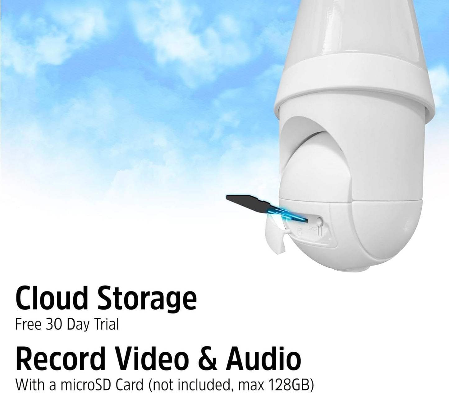 Energizer 1000 Lumens Light Bulb Camera, 2K Outdoor Smart Home Security Camera w/ Auto-Motion