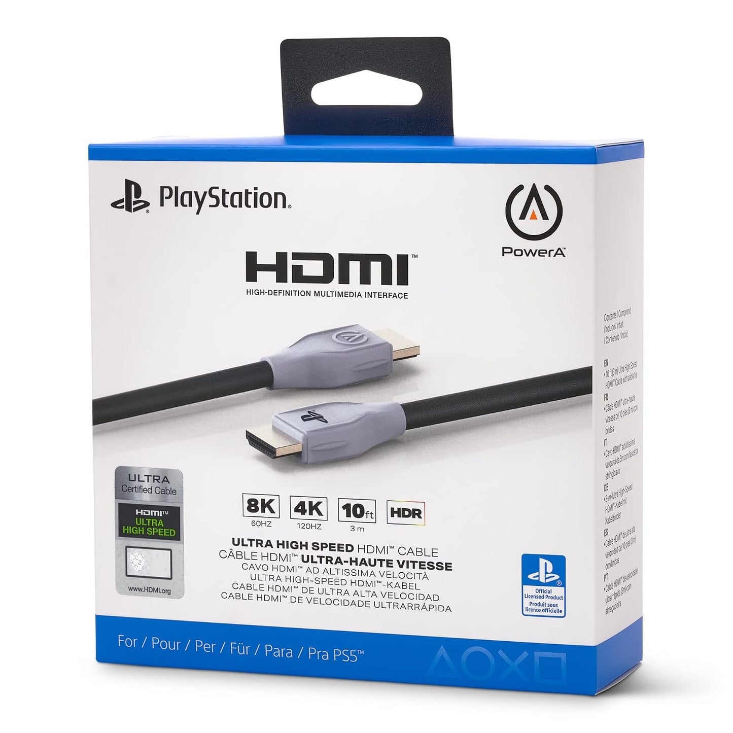 PowerA Ultra High Speed HDMI Cable for PlayStation 5, Cable, HDMI 2.1, PS5, Officially Licensed 1520481-01