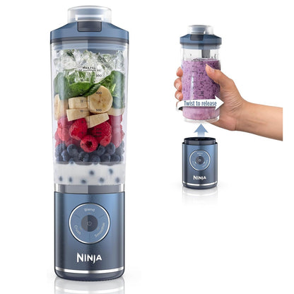 Ninja - Blast Max Portable Blender with 22oz Twist & Go Vessel - Deep Navy BC251NV