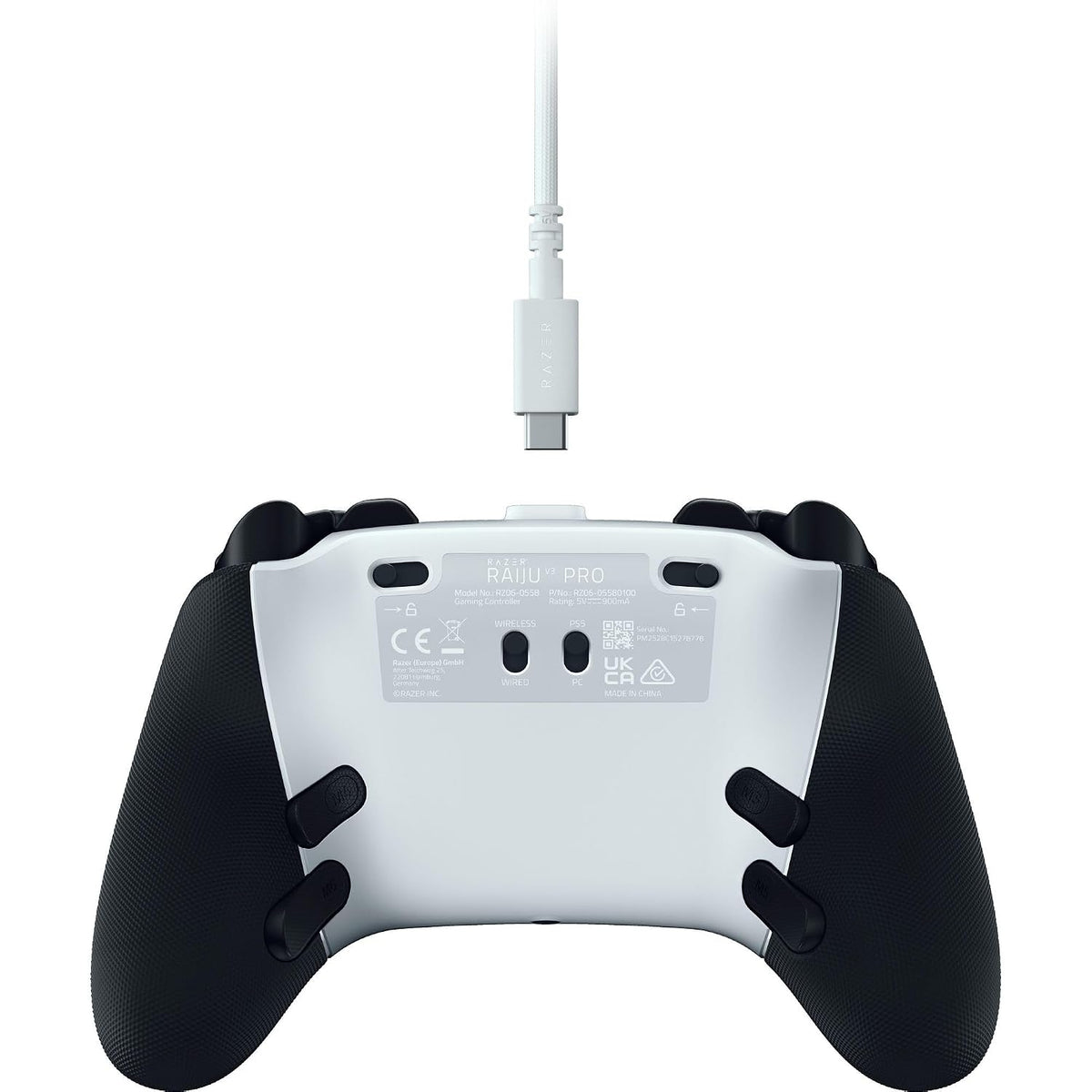 Razer Raiju V3 Pro Wireless Esports Controller for PlayStation 5 and PC in White - RZ06-05580200-R3UA