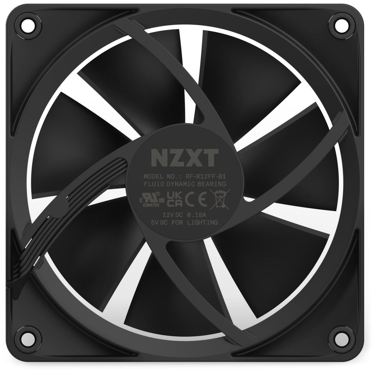 NZXT F120 120mm RGB PWM Fan Black, 3-Pack with NZXT CAM Controller RF-R12TF-B1