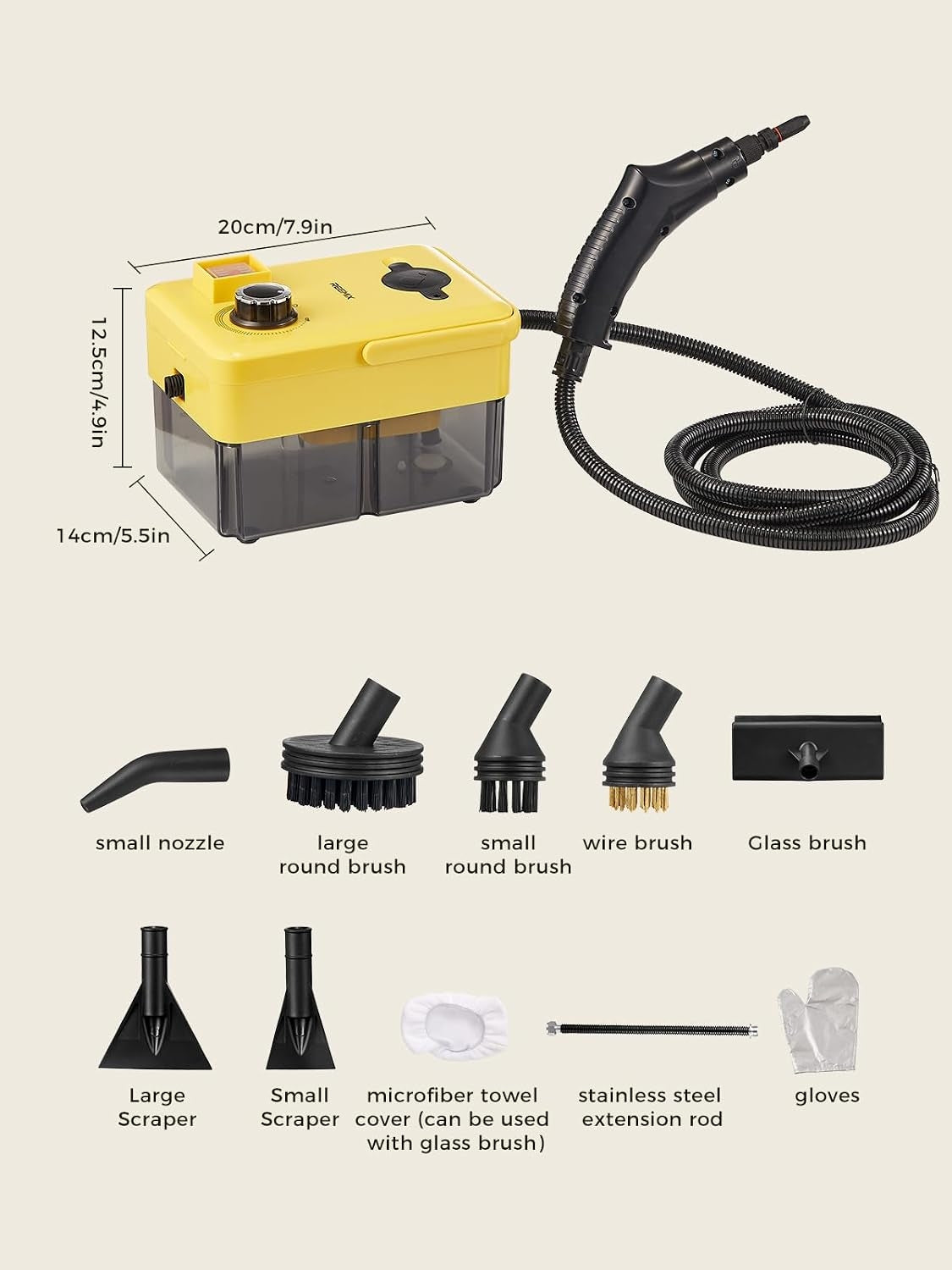 Reemix Handheld Steam Cleaner, 2500W High Pressure Power Steamer SC701