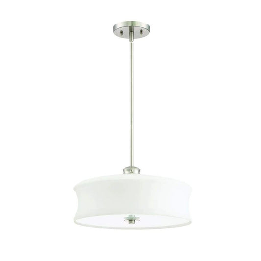 LUMINANCE Pendant Bowl Amala 3-Lights 60W Bright Satin Nickel F20004-80