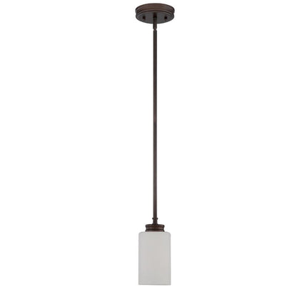 Sunset Lighting Dalton 1-Light Mini Pendant Light Provincial Bronze Opal Glass F18010-64