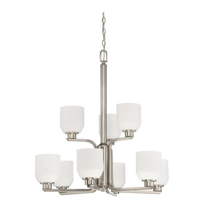 Luminance Quartz 9-Light Nickel Chandelier Opal Glass - F19029-80