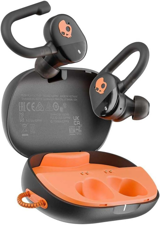 Skullcandy Push Play True Wireless Earbuds, Water Resistant, 34 Hour Battery, 3 Preset EQ Modes, Black S2PPW-S749