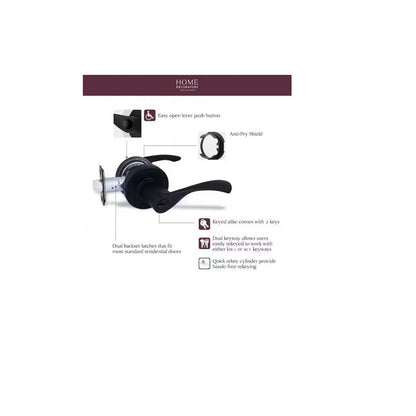 Primrose Matte Black Keyed Entry Door Handle Featuring Dual Keyway LS9X9FSJYYC