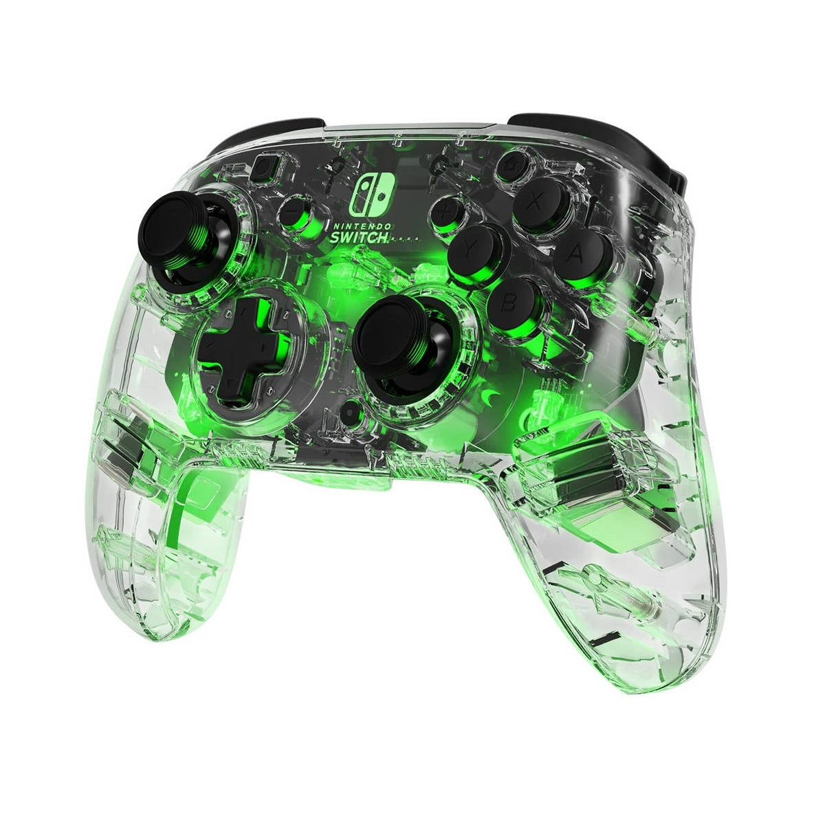 PDP Afterglow LED Wireless Deluxe Gaming Controller: Multicolor Nintendo Switch Transparent 500-137-NA