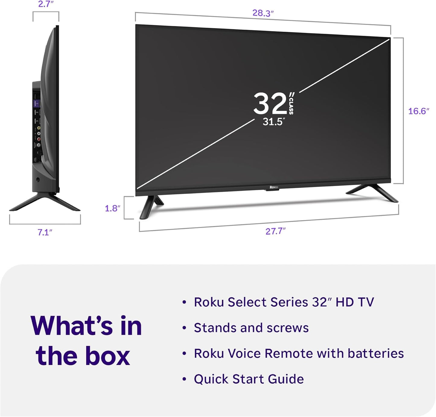 Roku - 32" Class Select Series HD (720p) LED Smart RokuTV (2026)