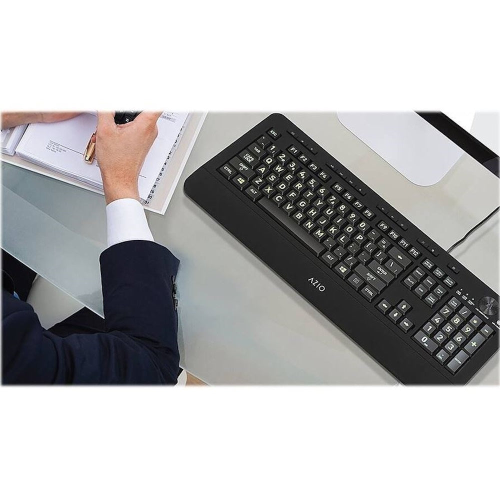 AZIO - Vision Wired Keyboard with Back Lighting - Black KB506