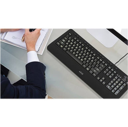 AZIO - Vision Wired Keyboard with Back Lighting - Black KB506