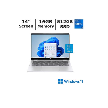 HP OmniBook 5 Flip 2-in-1 14" FHD+ Touchscreen Laptop, Intel Core 7 150U, 16GB/512GB SSD, Win 11 Pro, Silver B86Q7UA