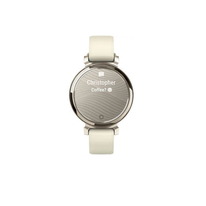 Garmin - Lily 2 Smartwatch 34 mm Anodized Aluminum - Cream Gold with Coconut Silicone Band - (2024) 010-02839-00