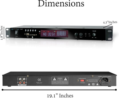 Technical Pro UREC7 Professional DJ 1U Rack Mountable USB/SD Recording Deck