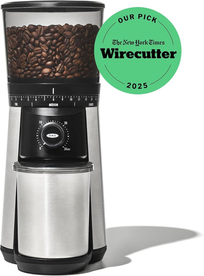 OXO 16 oz. Stainless Steel Conical Coffee Grinder with Adjustable Settings