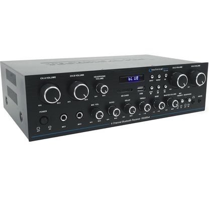 Technical Pro RX400X4 1600W 4-Channel Bluetooth Home Audio Receiver