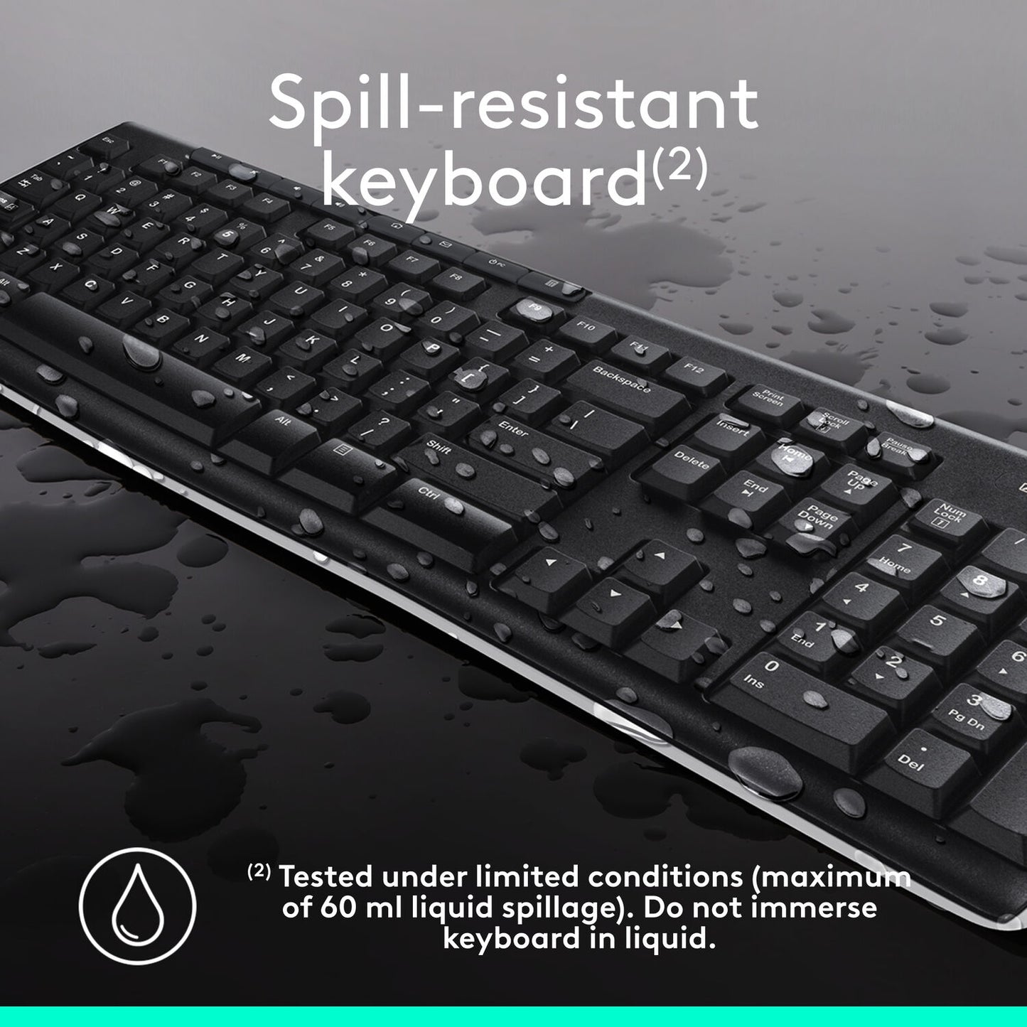 Logitech MK270 Wireless Keyboard/Mouse Combo - 2.4 GHz - Black 920-004536