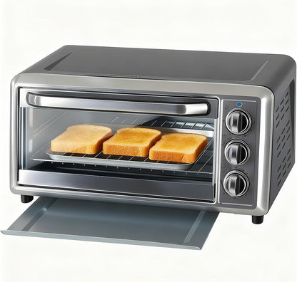 OLIXIS Toaster Ovens Countertop 19Quart, Up to 450°F, Bake, Toast, Broiler, Pizza and Warm, 1300W KX-P01-18L-SR