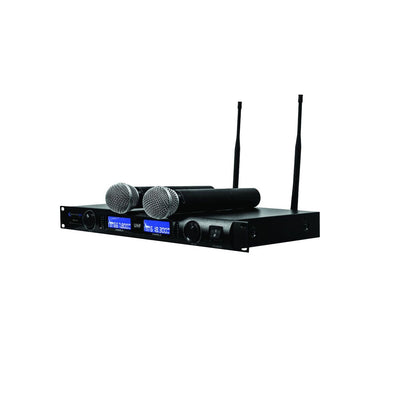 Technical Pro WM1302 Dual-Channel Wireless Handheld Microphone System 509 & 555 MHz