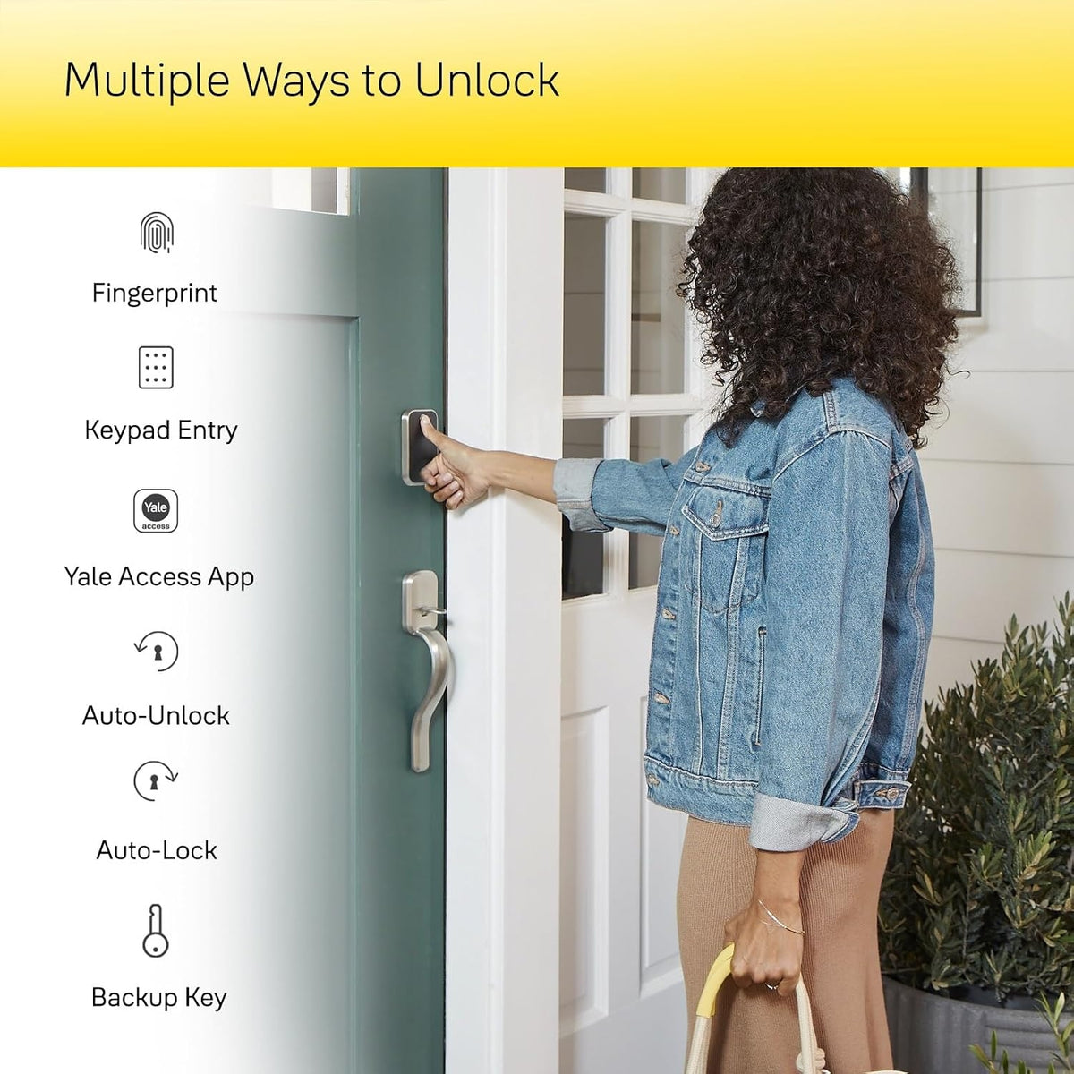 Yale Assure Lock 2 Touch Deadbolt, Black Suede Entry Door Lock with Touch Digital Keypad Keypad