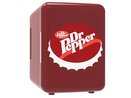 CURTIS MIS153DRP Dr. Pepper Retro Mini Portable Compact Personal Fridge Cooler, 4 Liter Capacity, 6 Cans Maroon, BURGUNDY Certified Refurbished