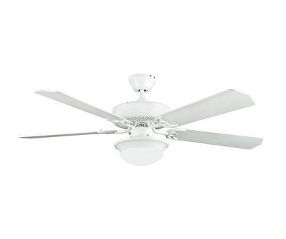 Concord Fans Heritage Fusion 52" Ceiling Fan, White Finish w/ White Blade Finish with Opal White Glass 52HEF5E-ES