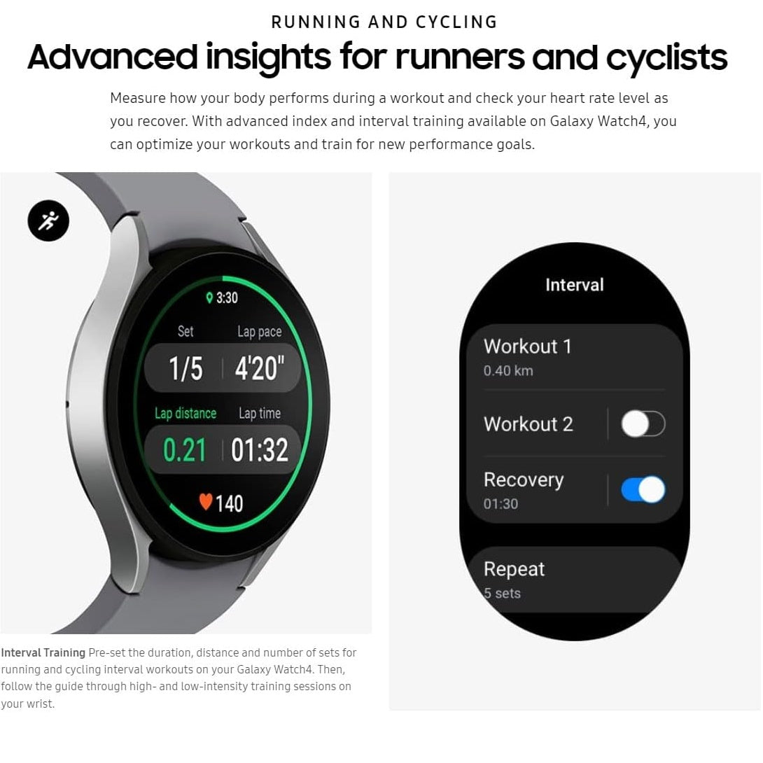 Samsung Galaxy Watch 4 Smartwatch 44mm with Extra Band Included Wi-Fi Only, Black SM-R870NZKCXAA