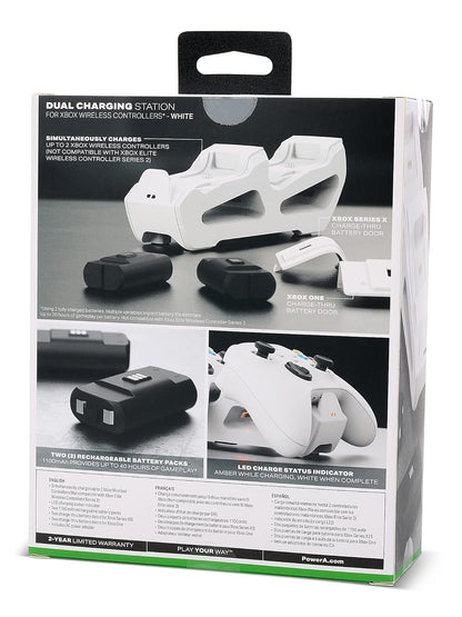 Power A Dual Charging Station for Xbox Series X/S Controllers - White 1524375-01