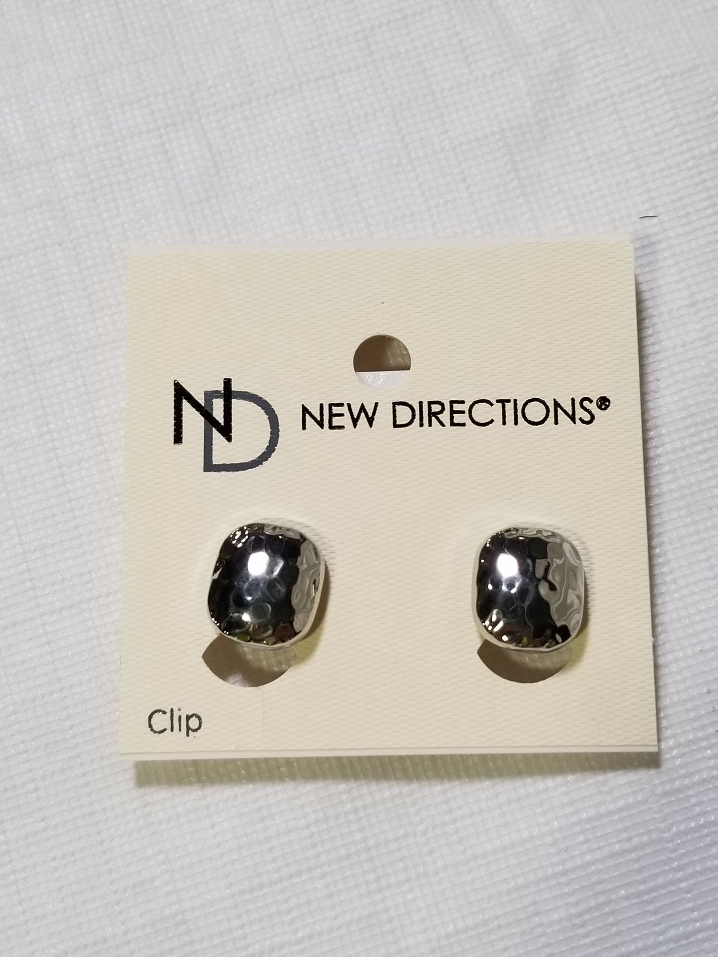 SILVER TONE EARRINGS METAL CLIP