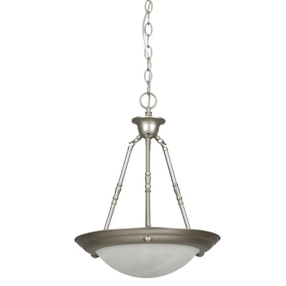 Sunset Lighting F7676-53 Pendant with Faux Alabaster Glass, Satin Nickel Finish