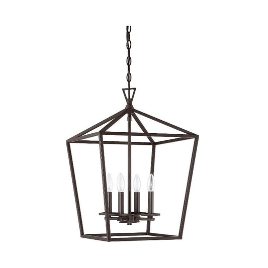 Sunset Lighting Raven 16" 4-Light Cage 60W Pendant Ceiling Provincial Bronze - F3716-64