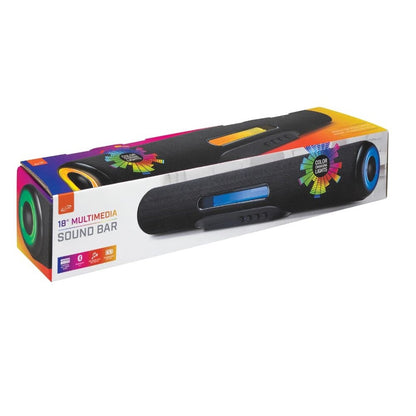 iLive 18-inch Portable Wireless Multimedia Soundbar Speaker with LED Lights, Black, ISB184B