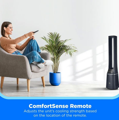 Midea 41" Bladeless Tower Fan & HEPA Air Purifier with Remote Control AMS150-PBW