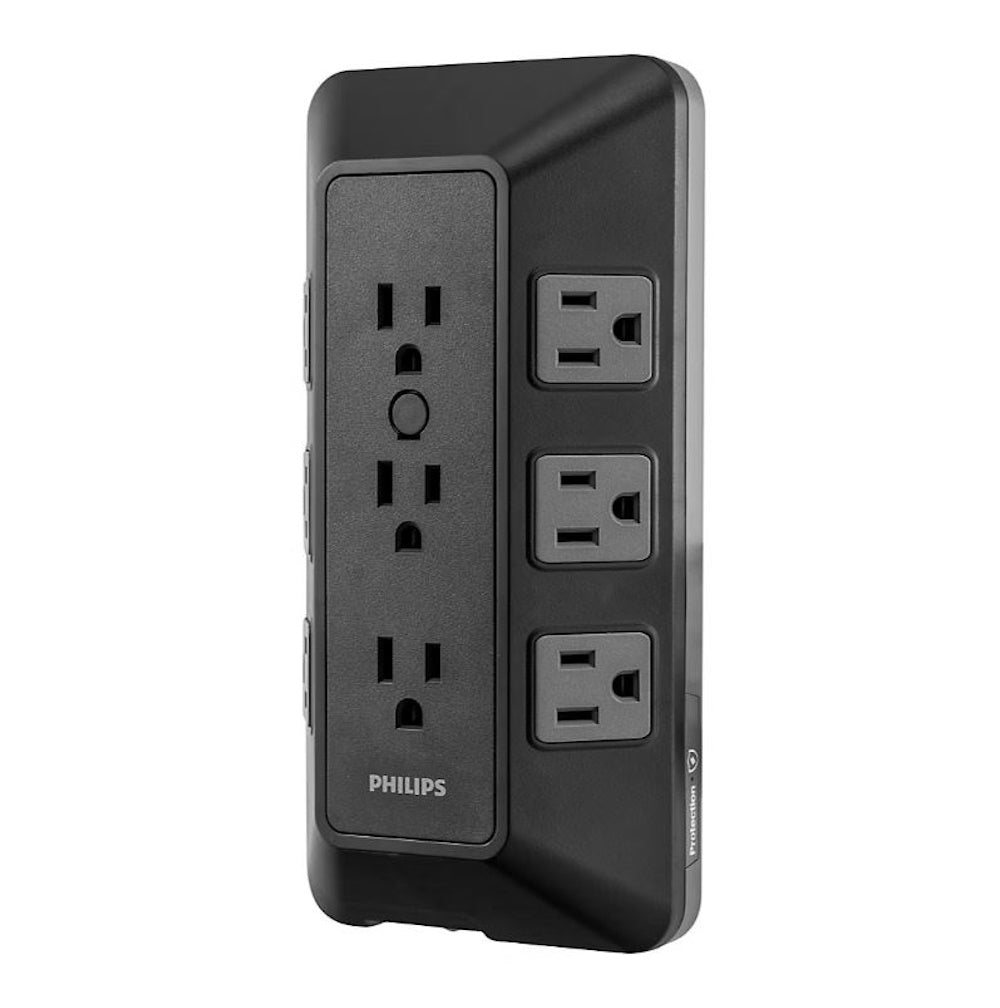 Philips 17-Outlet Surge Tap/Protector Combo Pack - Black/Gray SPP9853B/37-T1-DI1