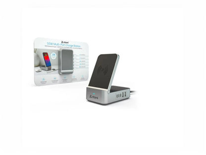 Atomi 55W Multi port charging station Qi, 20W PD port, 2x USB-C ports, 2x USB-A ports - AT1705-55W