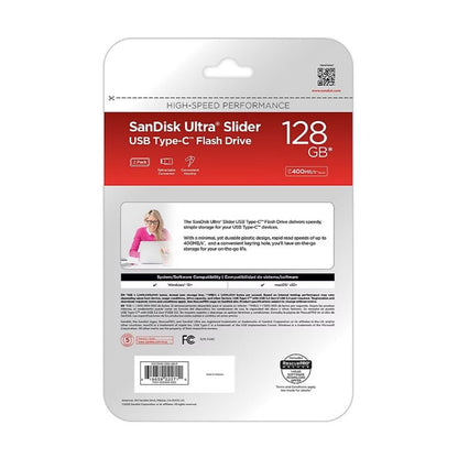 SanDisk Ultra Slider USB Type-C Drive 128GB, 2- Pack SDCZ480-128G-ABJ2