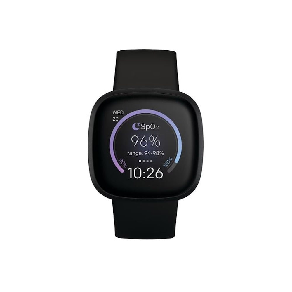 Fitbit Versa 3 Smartwatch Bundle with Small and Large Bands and Bonus Large Accessory Band Black FB511BKBKL
