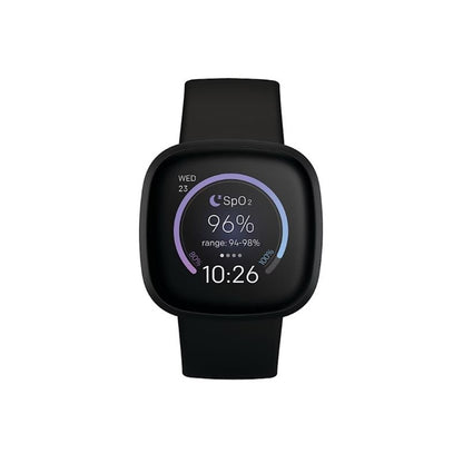 Fitbit Versa 3 Smartwatch Bundle with Small and Large Bands and Bonus Large Accessory Band Black FB511BKBKL