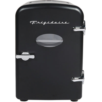 Frigidaire 9-Can/6L Retro Mini Fridge Cooler Black EFMIS2175-BLACK, Includes 110V home power cord & 12V DC car adapter