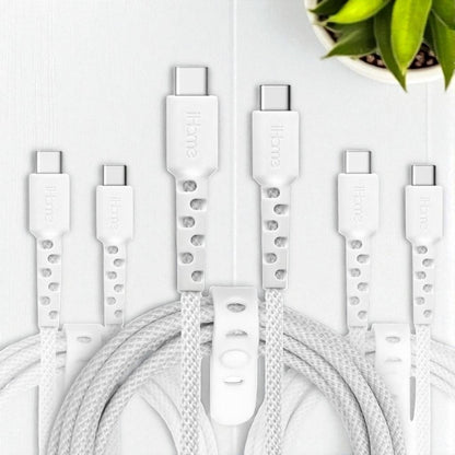 iHome TPE Durastrain USB-C to USB-C Nylon Braided Charging Cable 3PK 2IHCC2292W0L2