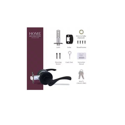 Primrose Matte Black Keyed Entry Door Handle Featuring Dual Keyway LS9X9FSJYYC