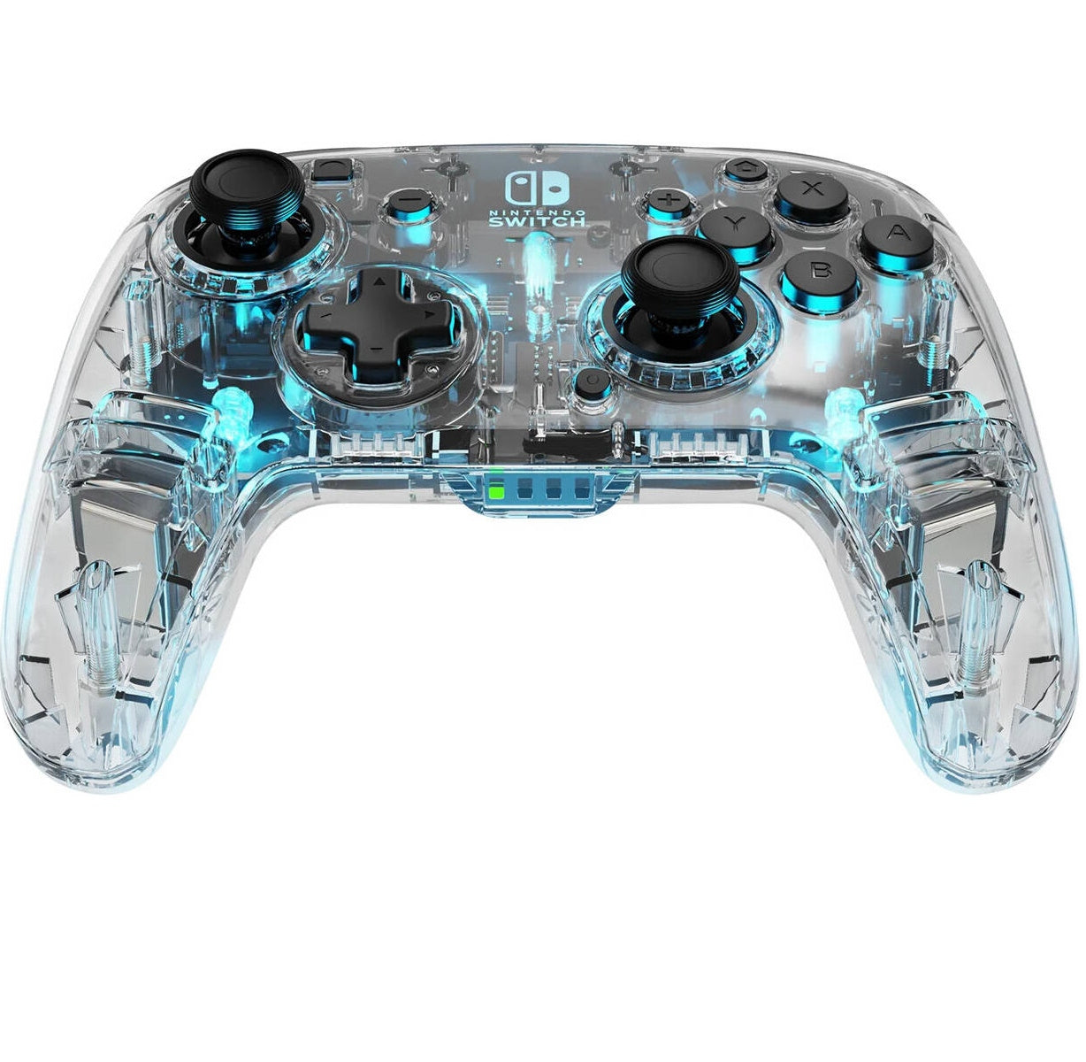 PDP Afterglow LED Wireless Deluxe Gaming Controller: Multicolor Nintendo Switch Transparent 500-137-NA