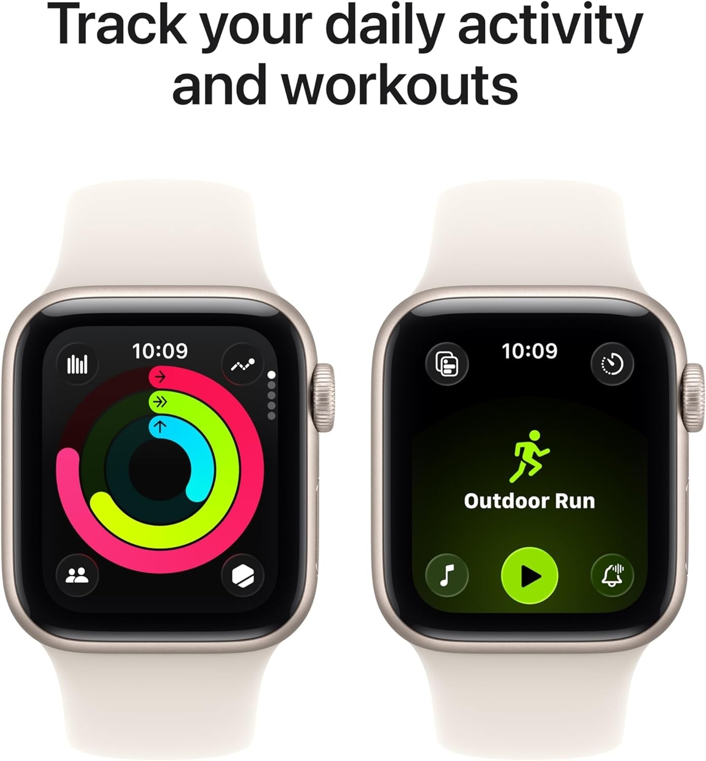 Apple Watch SE 3 40mm Starlight Aluminum Case (GPS) with Starlight Sport Band - S/M - Starlight - (2025) MEH34LW/A