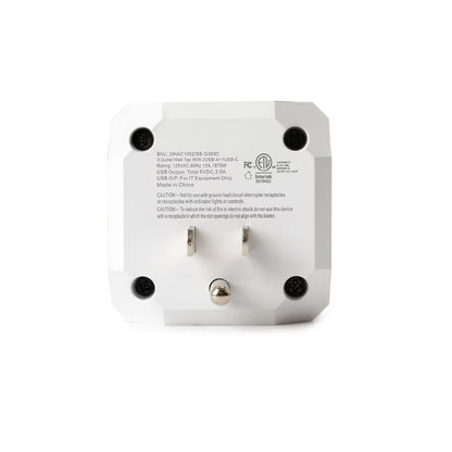 iHome 3AC Grounded Power Cube with 2 USB-A and 1 USB-C Port 2 pk. 2IHAC1002WHTCB