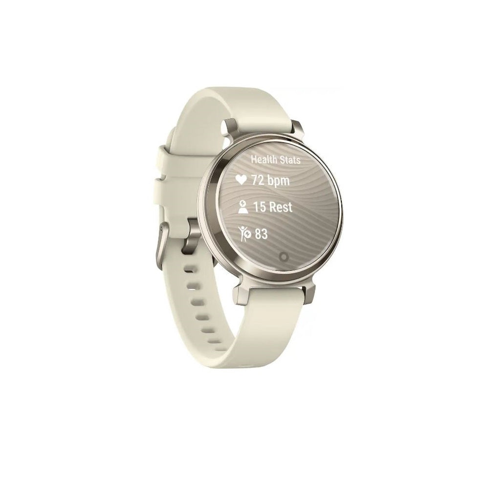 Garmin - Lily 2 Smartwatch 34 mm Anodized Aluminum - Cream Gold with Coconut Silicone Band - (2024) 010-02839-00