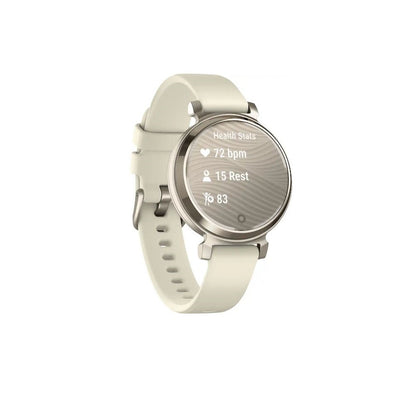 Garmin - Lily 2 Smartwatch 34 mm Anodized Aluminum - Cream Gold with Coconut Silicone Band - (2024) 010-02839-00