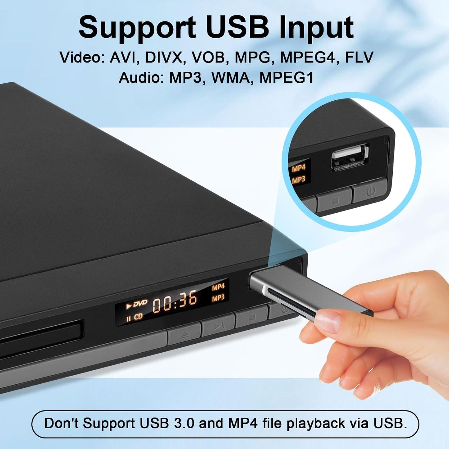 CURTIS DVD-168 DVD Player with Progressive Scan, Multi-Format Disc Playback