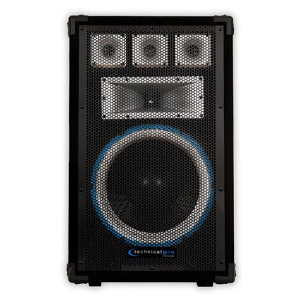 TechnicalPro VRTX12 5-way Pole Mount Speaker, Black